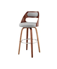 HomeRoots 26" Faux Leather Counter Height Swivel Bar Chair