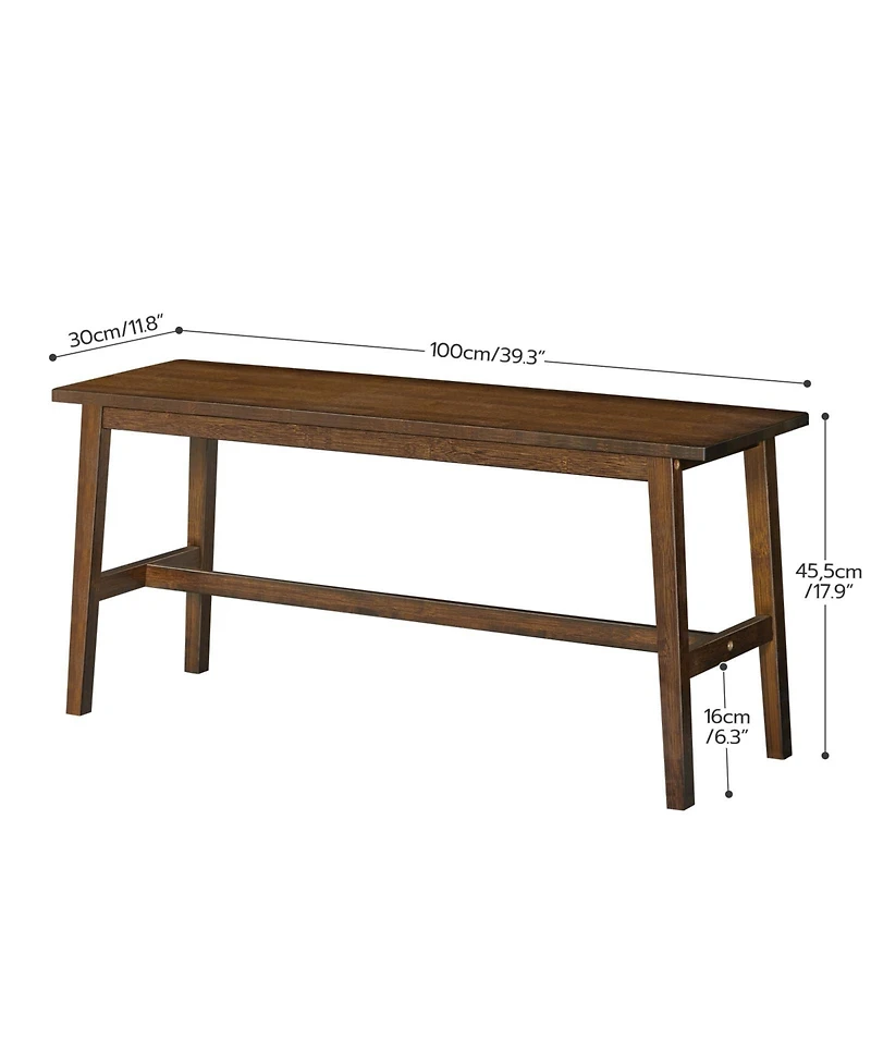 Slickblue Wicker Dining Bench in Farmhouse Style for Table Seating Use