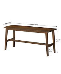Slickblue Wicker Dining Bench in Farmhouse Style for Table Seating Use