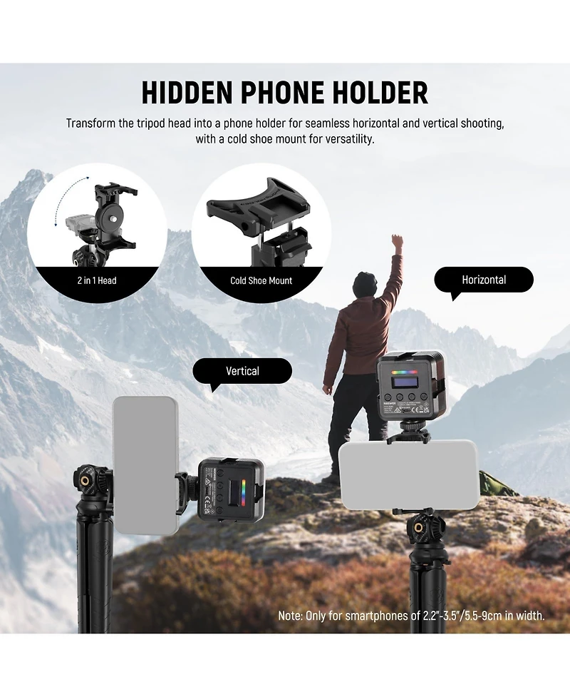 Neewer TP35 Camera Tripod for select GoPro, Dji and Insta360 action cameras