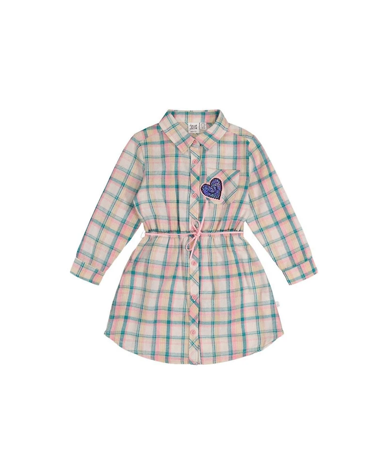 Deux par Deux Big Girls Shirt Dress with Belt