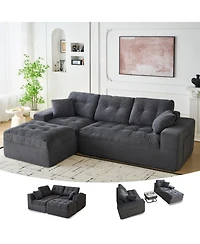 gaomon 104 inch L Shaped Corduroy Sectional Sofa No Assembly