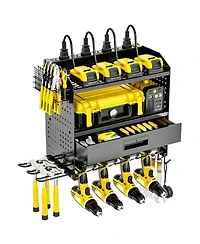 Xdovet Power Tool Organizer Wall Mount 4 Layers Drill Holder Garage Storage Rack