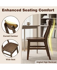 Slickblue Compact 5-Piece Wooden Dining Table Set with Chairs for Kitchen or Dining Room