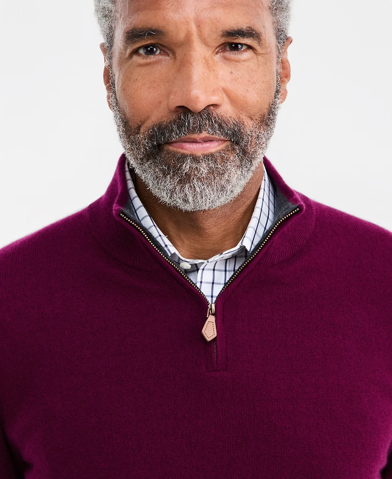 Club Room Men's Cashmere Quarter-Zip Sweater, Created for Macy's