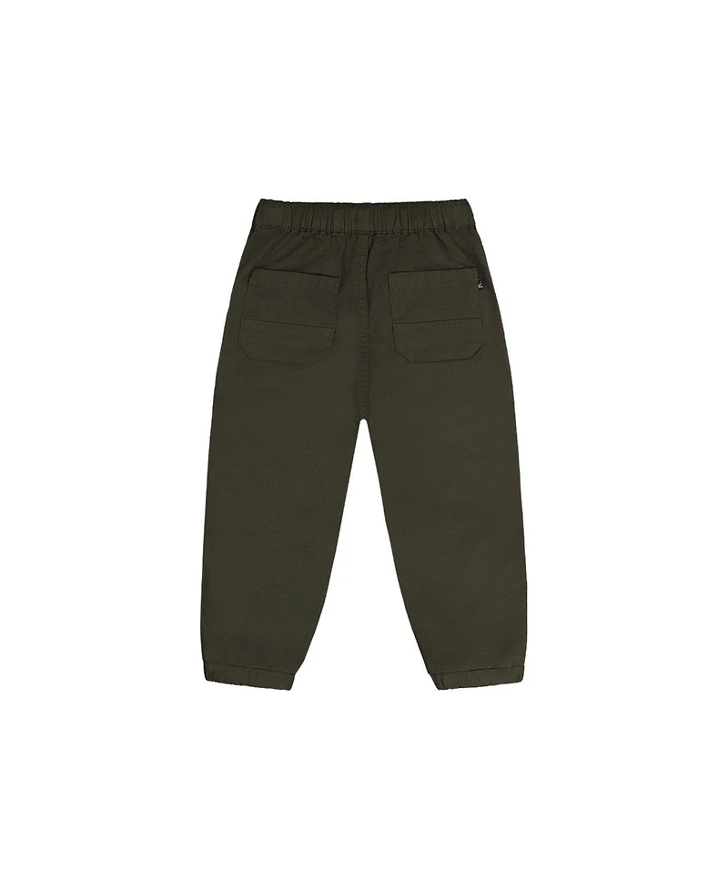 Deux par Baby Boys Stretch Canvas Jogger Pants Very Dark Green