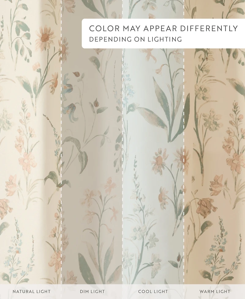 ienjoy Home Printed Floral Shower Curtains, 72" x