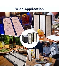 Yescom 30 Pcs Restaurant Menu Covers Gate-view Fold 1 Page 2 View 8.5x14" and 2 Page 4 View 4.25x14" Wine List Bar Cafe