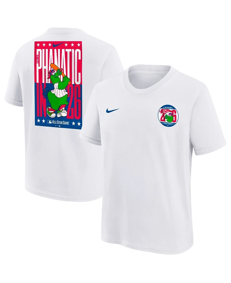 Nike Big Boys and Girls White 2026 Mlb All-Star Game Phillie Phanatic T-Shirt