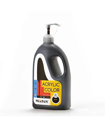 Meeden Burnt Umber Acrylic Paint with Pump Lid, 1/2 Gallon (2Liter /67.6 ounces.) Heavy-Body Rich Pigment Color, Perfect for Art Class