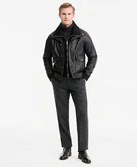 Bagatelle Men's Bomber Jacket with Sweater Bib Insert