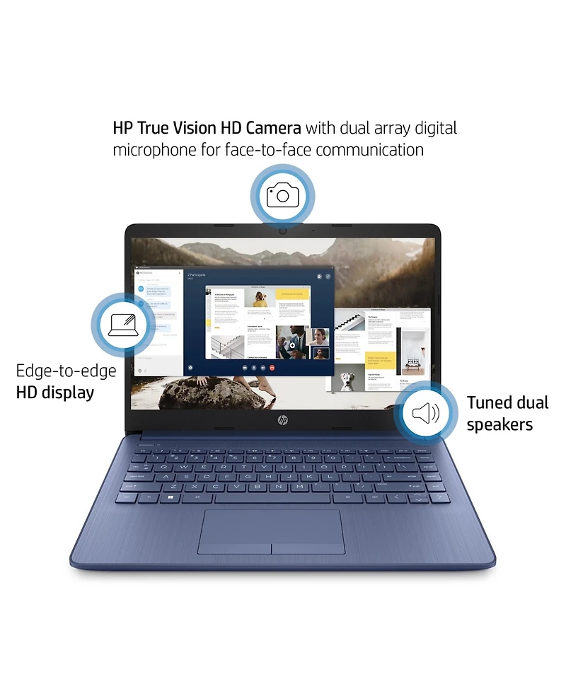 Hp Essential 14" Traditional Laptop, Intel N-Series N150, Intel Graphics, 8GB DDR4, 128GB eMMC, Wi-Fi 6, Win11 Home
