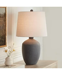 360 Lighting Kyle 24" High Farmhouse Rustic Modern Table Lamp Single Shade Living Room Bedroom Bedside Nightstand