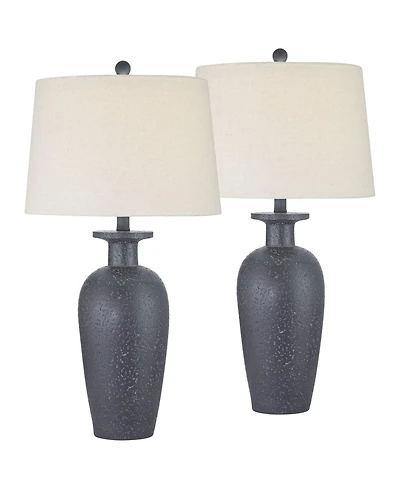 360 Lighting Glenwood 28" Tall Farmhouse Rustic Country Cottage 3-Way Table Lamps Set of 2 Living Room Bedroom Bedside Shade