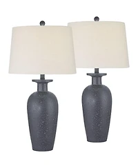 360 Lighting Glenwood 28" Tall Farmhouse Rustic Country Cottage 3-Way Table Lamps Set of 2 Living Room Bedroom Bedside Shade