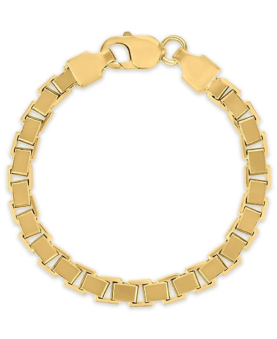 Men's Polished Box Chain Bracelet in 14k Gold Over Sterling Silver, Macy's Exclusive