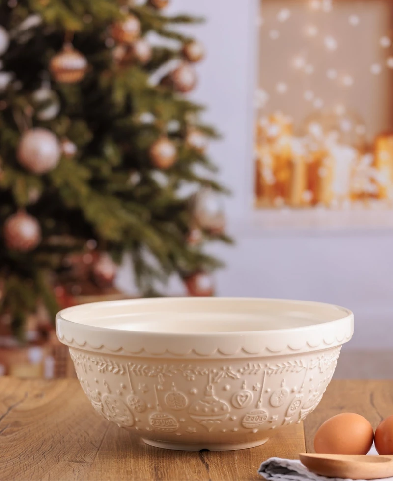 Mason Cash Deck The Halls 2.85 oz. Cream Mixing Bowl