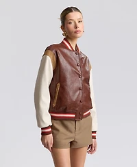 Avec Les Filles Women's Logo Varsity Colorblock Jacket