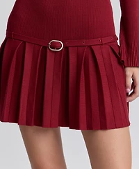 Avec Les Filles Women's Drop-Waist Pleated Mini Dress