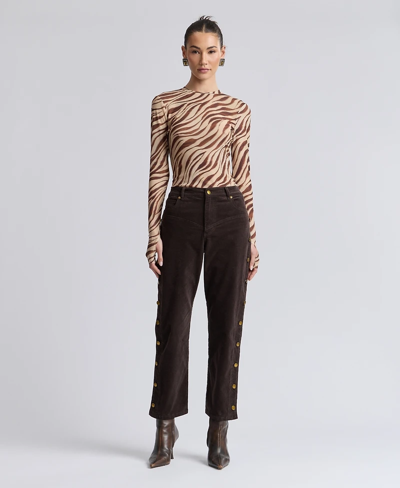 Avec Les Filles Women's High-Rise Yoke Detail Pants