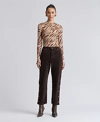 Avec Les Filles Women's High-Rise Yoke Detail Pants