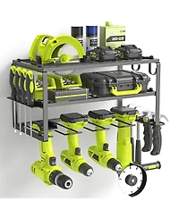 Xdovet Power Tool Organizer Wall Mount 3 Layer Iron Drill Holder Storage Rack