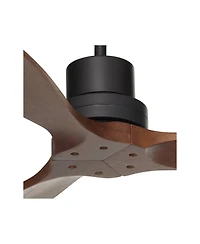 Casa Vieja Delta-Wing Dc Industrial Indoor Outdoor Ceiling Fan with Remote Control Matte Dark Walnut Damp Rated for Patio Exterior House