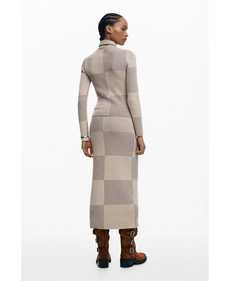 Desigual Women's Checked turtleneck sweater