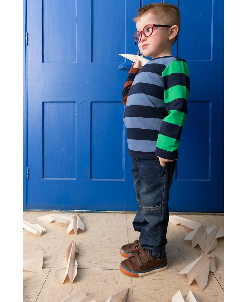 Deux par Little and Big Boy Large Striped Long Sleeve T-Shirt
