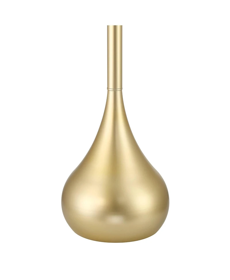 Possini Euro Design Moderne Mid Century Modern 62" Tall Standing Floor Lamp Droplet Foot Switch Metal Soft Finish Living Room