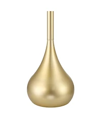 Possini Euro Design Moderne Mid Century Modern 62" Tall Standing Floor Lamp Droplet Foot Switch Metal Soft Finish Living Room