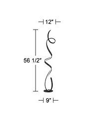 Possini Euro Design Avante Modern 56 1/2" Tall Standing Floor Lamp Ribbon Led Foot Switch Matte Finish Living Room Bedroom