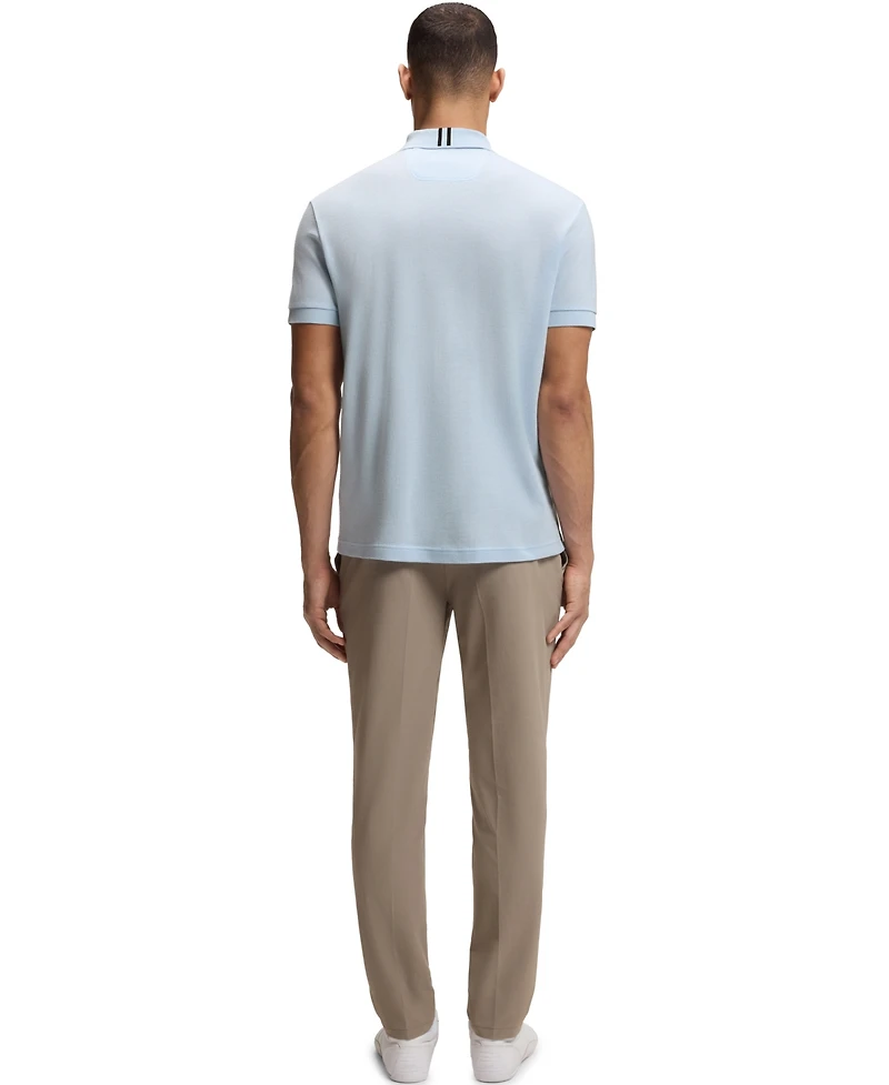 Boss by Hugo Men's Waffle Jacquard Zip-Neck Polo Shirt