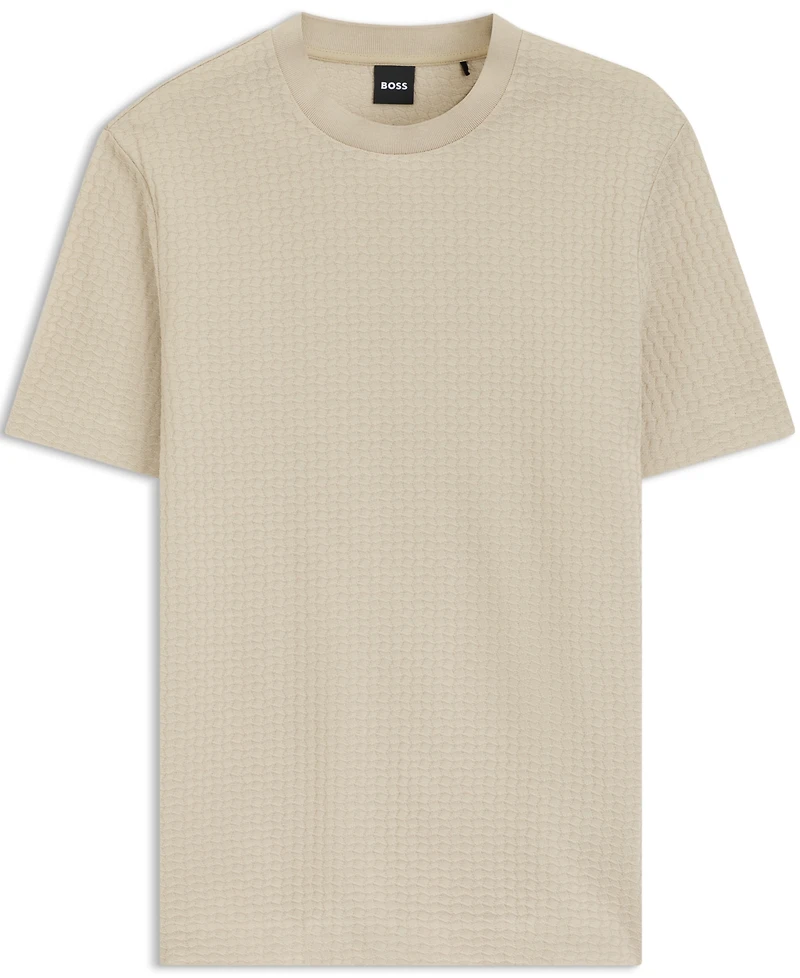 Boss by Hugo Men's Cotton Jacquard-Pattern T-Shirt