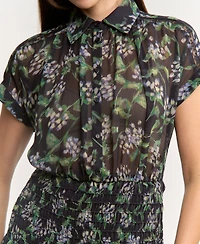 En Saison Women's Lindsey Collared Button-Front Mini Dress