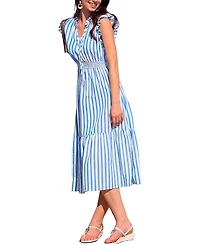 Cupshe Women's Rain Check Striped Maxi Beach Dress