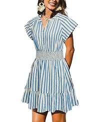 Cupshe Women's Azalea Striped Mini Beach Dress