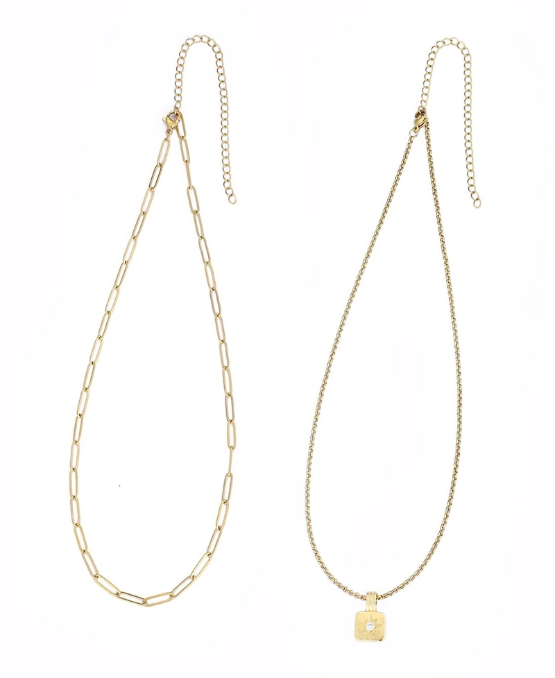 Adornia Gold-Plated Set of 2 Necklace