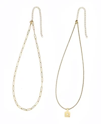 Adornia Gold-Plated Set of 2 Necklace
