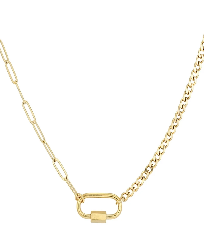 Adornia Tarnish Resistant Gold Carabiner Lock Paperclip Chain Necklace