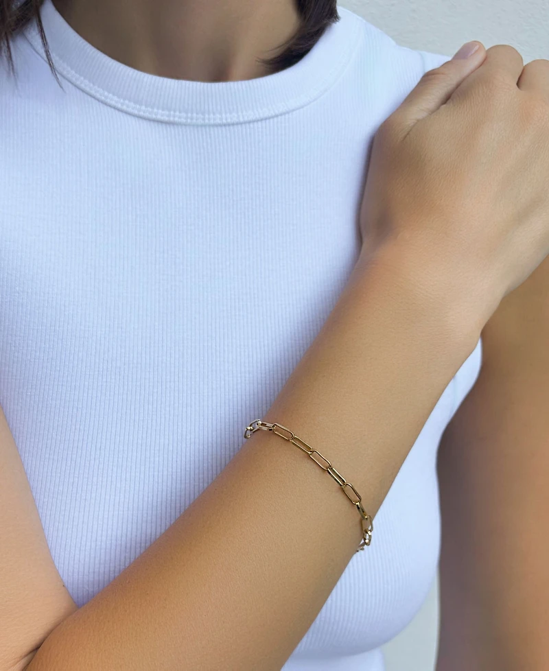 Adornia Tarnish Resistant Gold Paperclip Chain Bracelet
