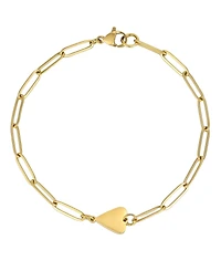 Adornia Tarnish Resistant Gold Sideways Heart Paperclip Chain Bracelet