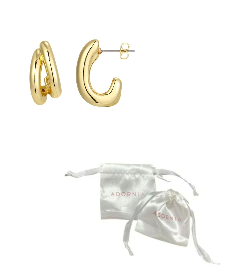 Adornia Gold-Plated Double Hoop Earrings