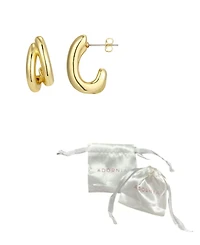 Adornia Gold-Plated Double Hoop Earrings