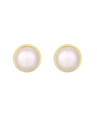 Adornia Gold Natural Freshwater Pearl Button Stud Earrings