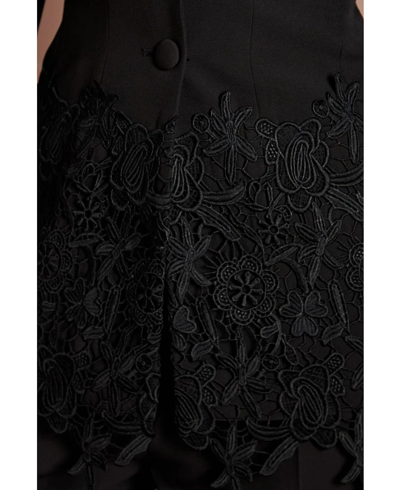 Coast Women's Single Breasted Embroidered Lace Blazer