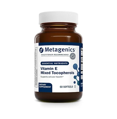 Metagenics Vitamin E Mixed Tocopherols High Potency Antioxidant Supplement with Alpha and Gamma Tocopherols Supports Heart, Immune 60 Softgels