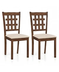 Slickblue Set of 2 Wood Kitchen Chairs with Faux Leather Upholstered Seats