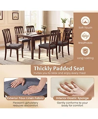 Slickblue Rubber Wood Dining Chairs Set of 2 with Ergonomic Backrest
