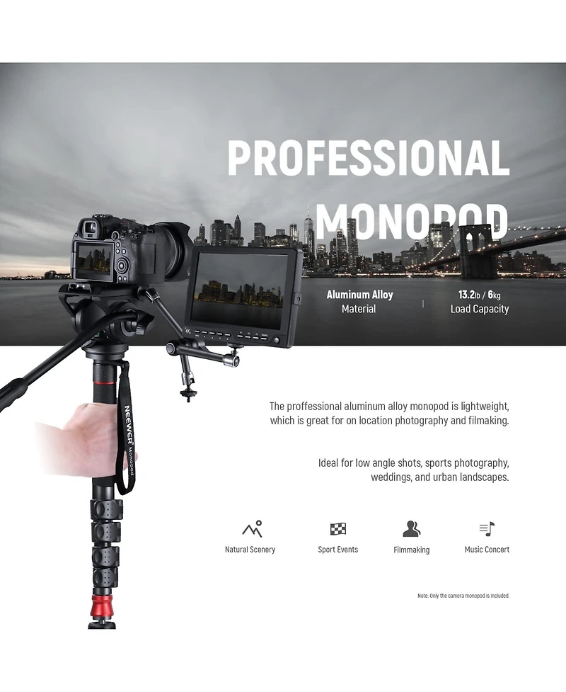 Neewer Camera Monopod with 179cm, 13.2lb, 6Kg